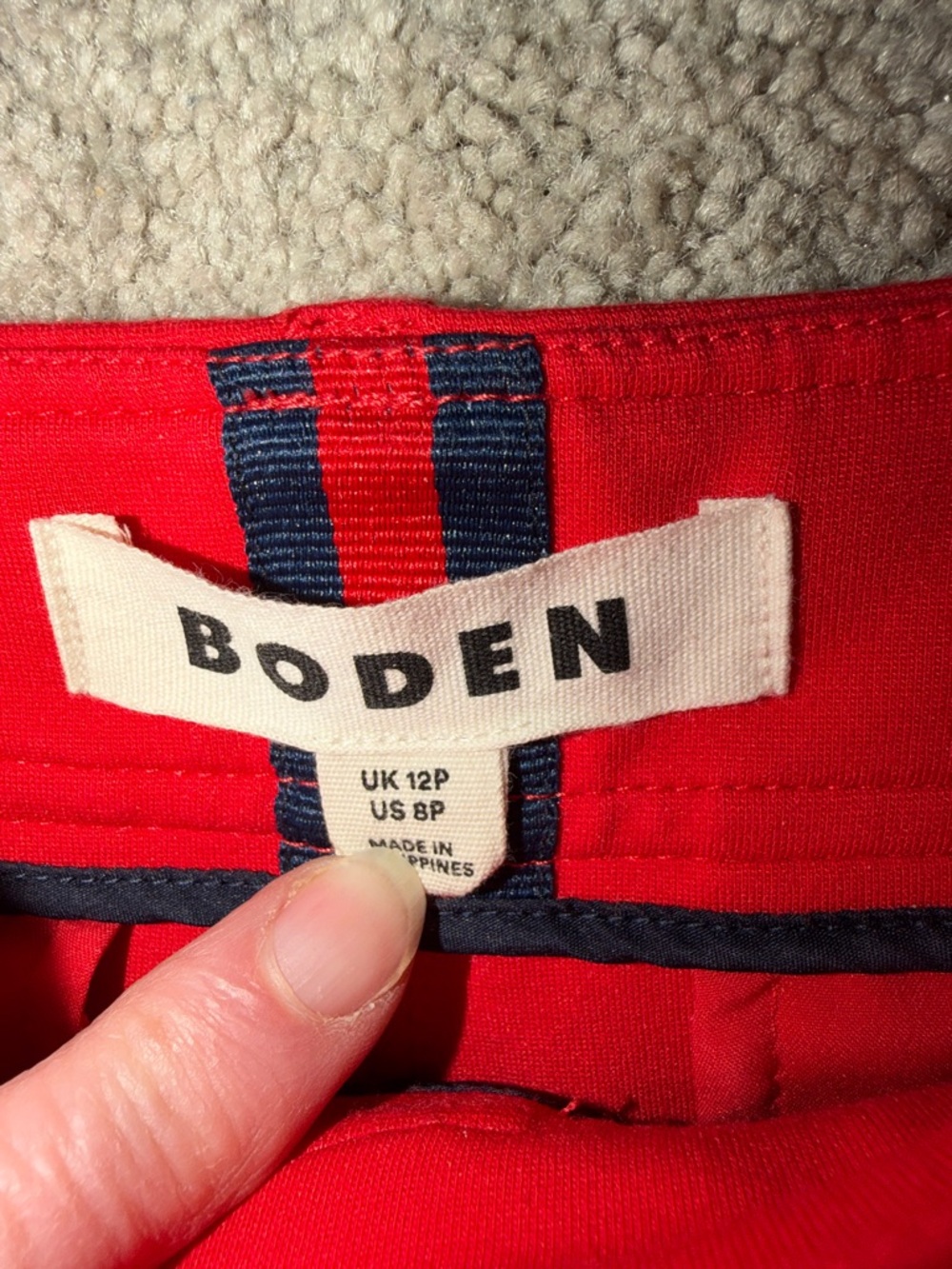 Boden Red Cropped Wide Leg Trousers Pants Size 8P - Picture 6 of 10
